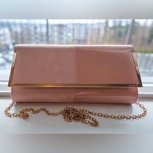 Aldo Blush Clutch with Gold Accent
